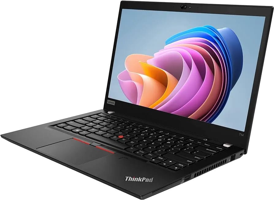 Felújított Lenovo ThinkPad T14 üzleti laptop nyitott állapotban